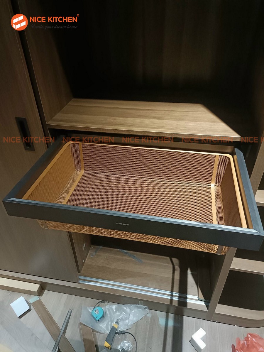 Giỏ để đồ gấp ray giảm chấn lưới cao cấp EUROGOLD EAB2160 EAB2170 EAB2180 EAB2190