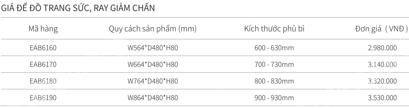 Kệ vắt quần âu EUROGOLD ray giảm chấn EAB4160 EAB4170 EAB4180 EAB4190