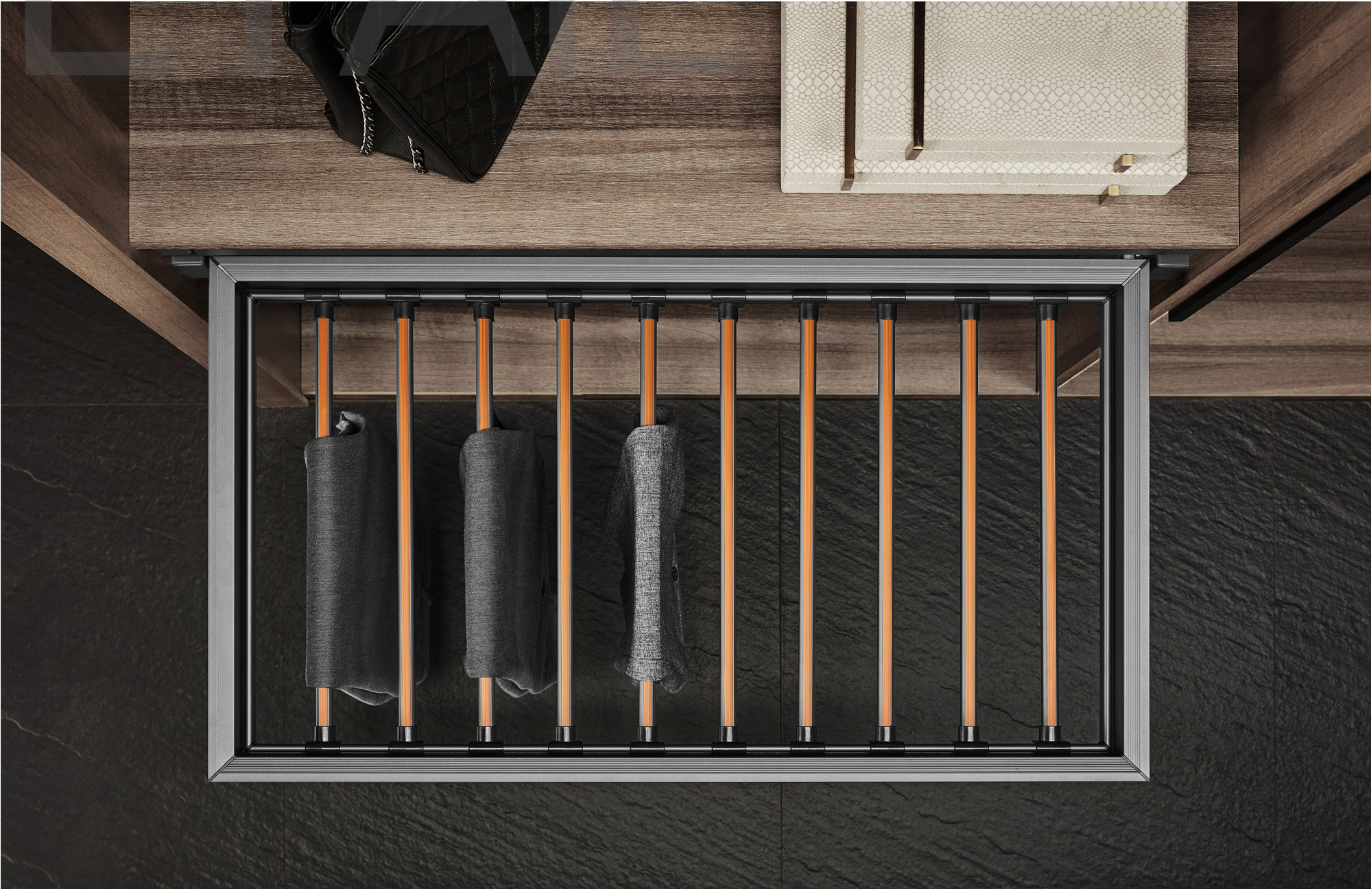 Kệ vắt quần âu EUROGOLD ray giảm chấn EAB4160 EAB4170 EAB4180 EAB4190