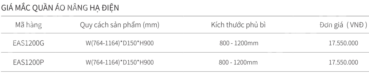 Kệ treo quần áo nâng hạ điện Eurogold EAS1200G EAS1200P