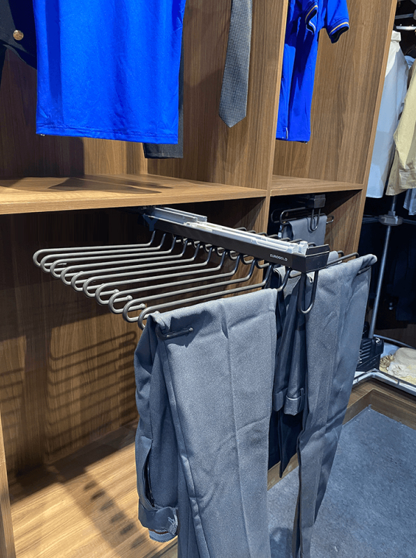 Kệ vắt quần âu đôi ray giảm chấn EUROGOLD EAB7120