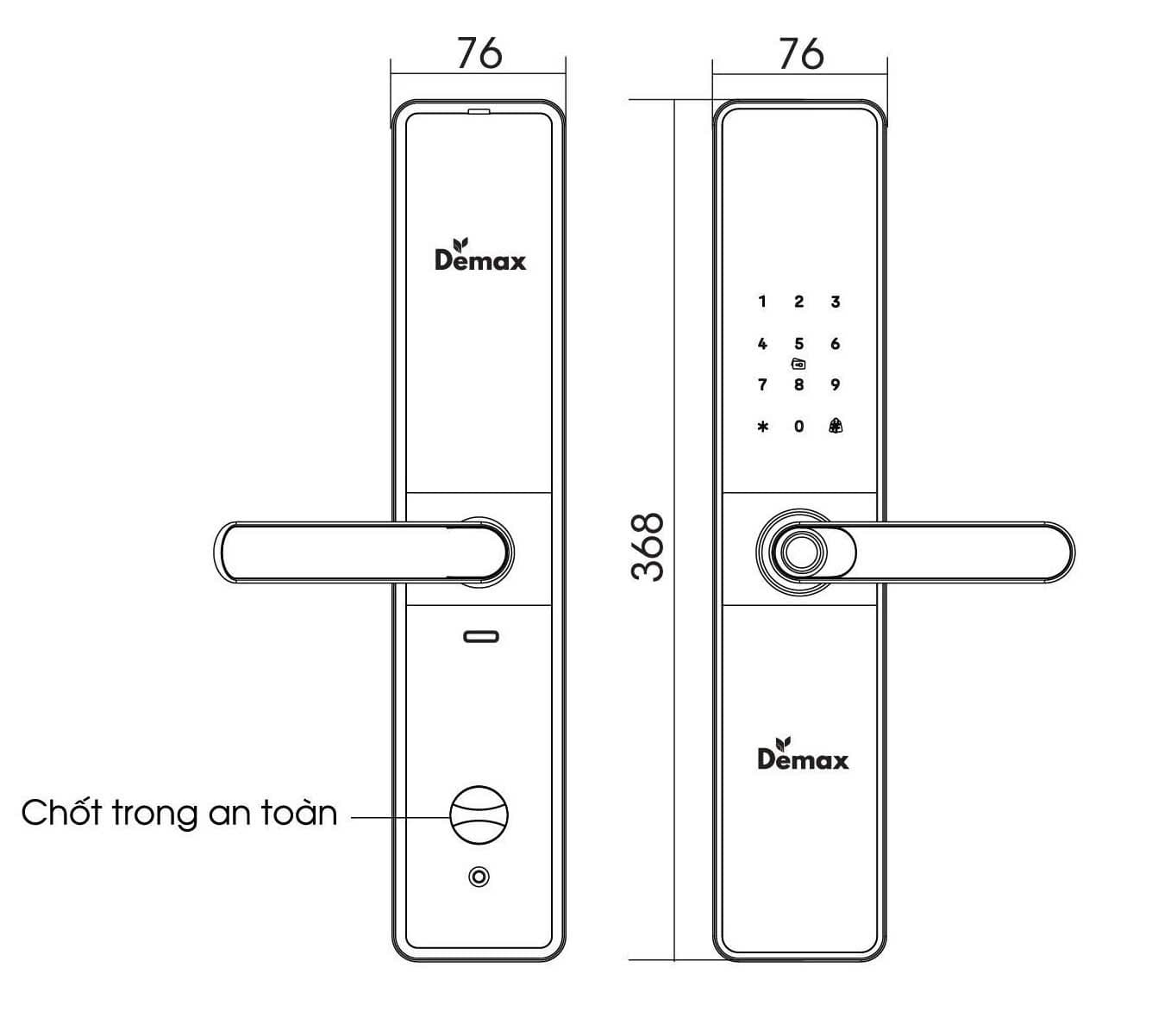 Khóa điện tử, vân tay thông minh DEMAX Demax EL-C68 BL