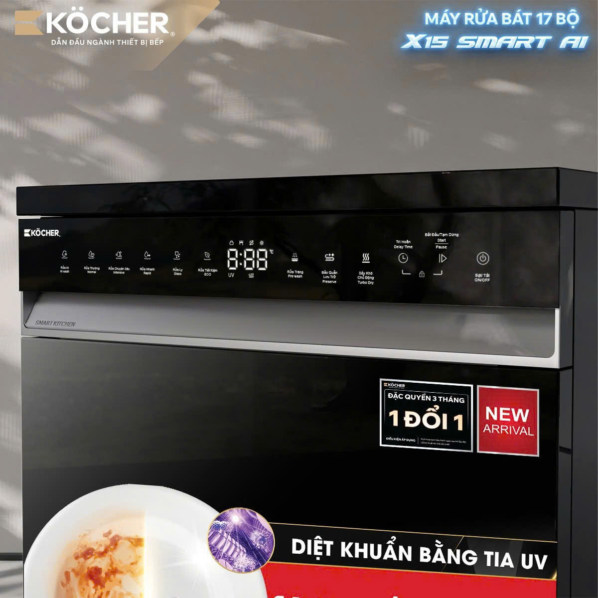 Máy rửa bát Kocher X15 SMART AI