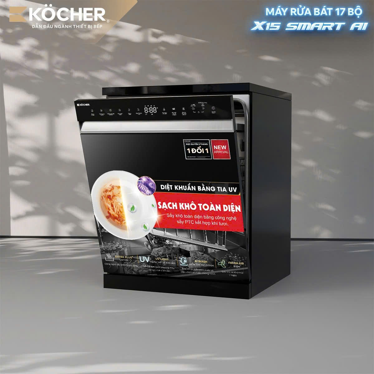 Máy rửa bát Kocher X15 SMART AI