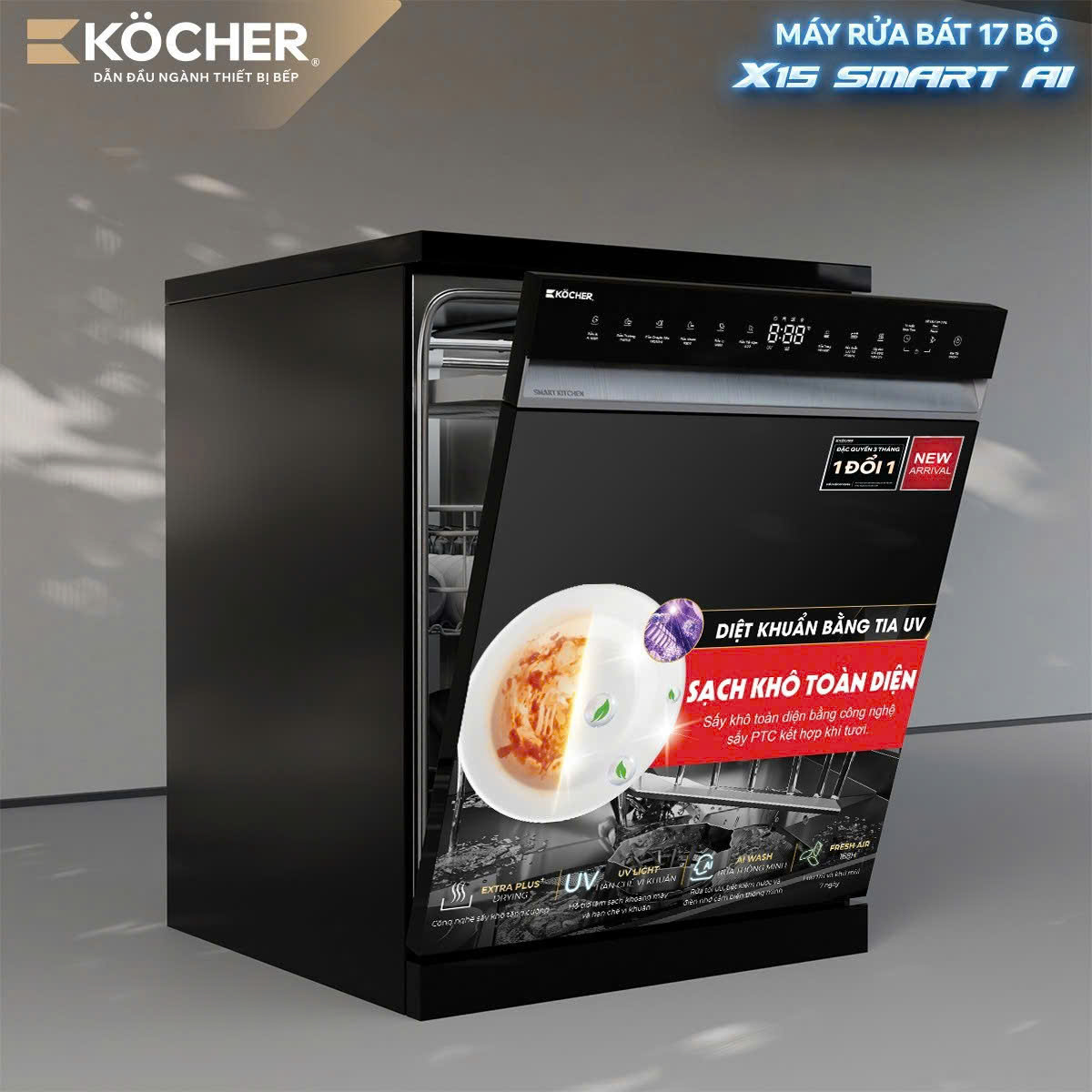 Máy rửa bát Kocher X15 SMART AI