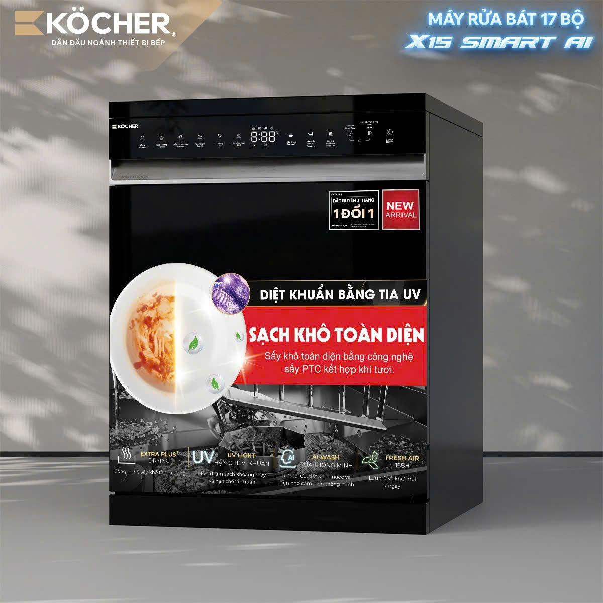 Máy rửa bát Kocher X15 SMART AI