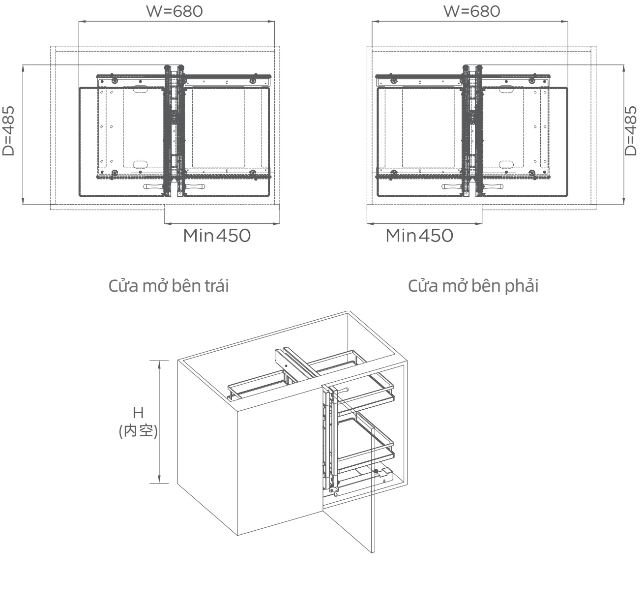 Kệ g&oacute;c mở to&agrave;n phần Inox 304 Higold Diamond 2.0 101034