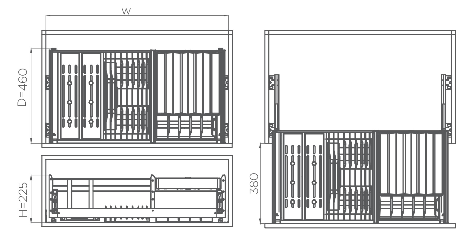 Kệ đựng ch&eacute;n, dĩa, muỗng hộp nh&ocirc;m cao cấp Higold Shearer 4.0 Max 303951 303952 303953 303954 303955