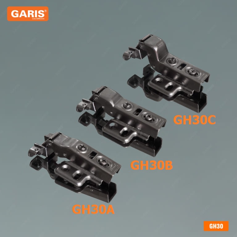 Bản lề khung nhôm Garis Hamburg GH30, thép mạ NICKEL, giảm chấn