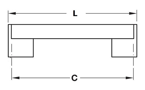 Tay nắm cạnh vu&ocirc;ng, hợp kim nh&ocirc;m m&agrave;u Chrome, th&acirc;n m&agrave;u đen b&oacute;ng Garis GH72