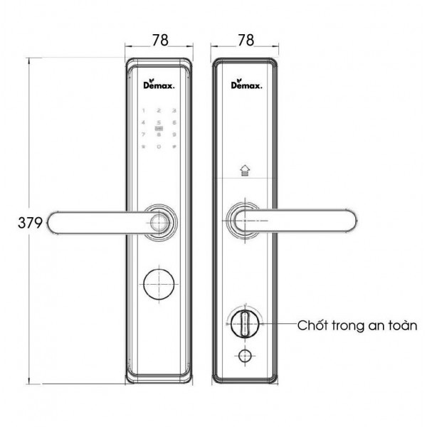 Khóa điện tử, vân tay thông minh DEMAX EL-C88 BL