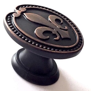 Tay nắm cổ điển, dạng núm oval, màu đồng đen Garis GE60.0