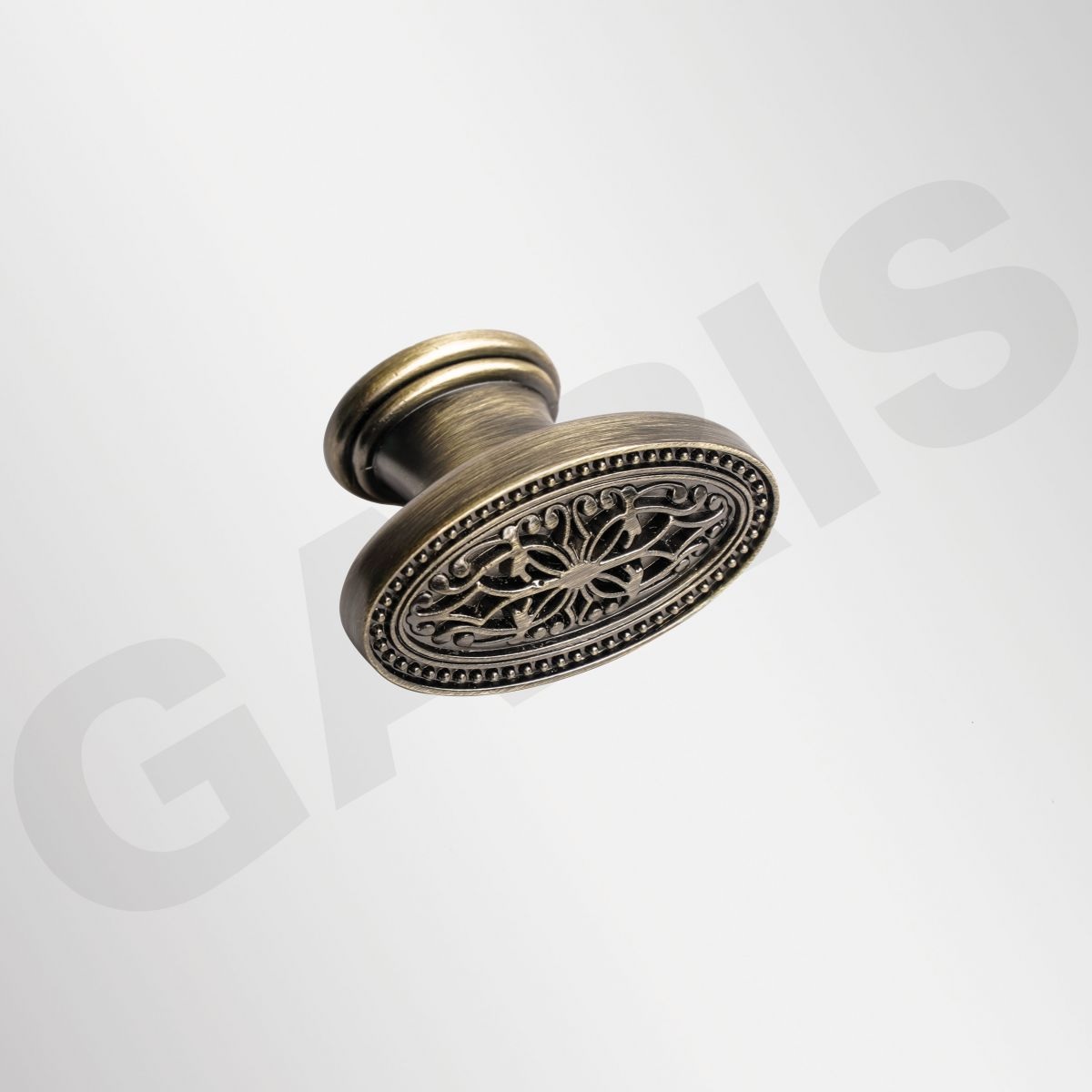 Tay nắm cổ điển, dạng núm oval, màu đồng Garis GE62.0