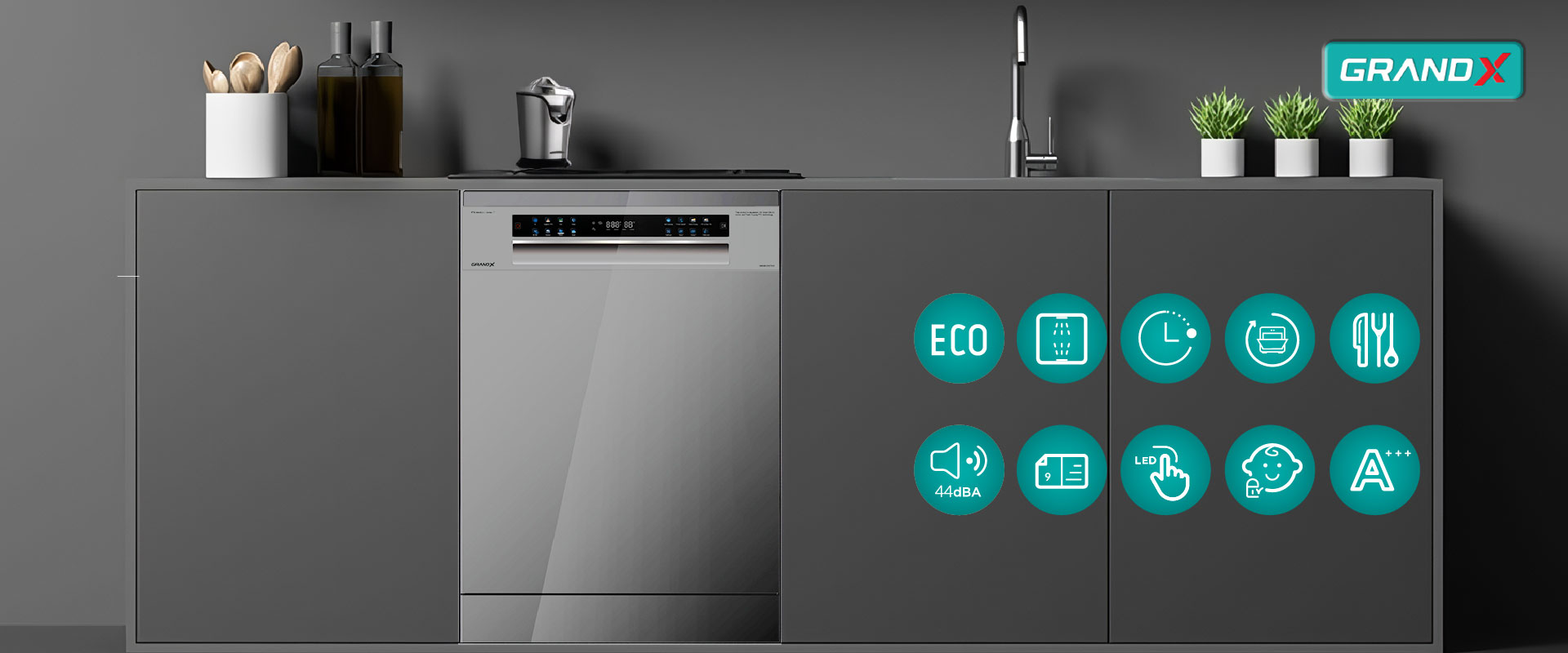 M&aacute;y rửa b&aacute;t Grand X SMS8GX87G Series 8+