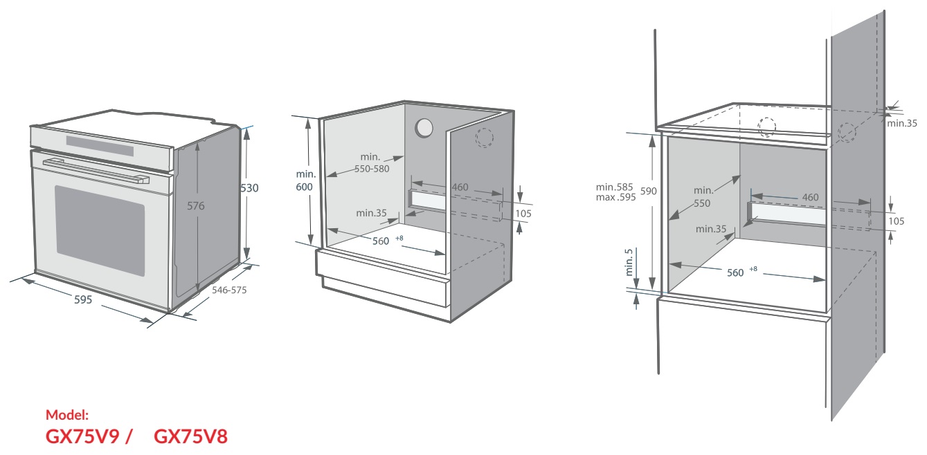 L&ograve; nướng &acirc;m tủ Grand X GX75V8
