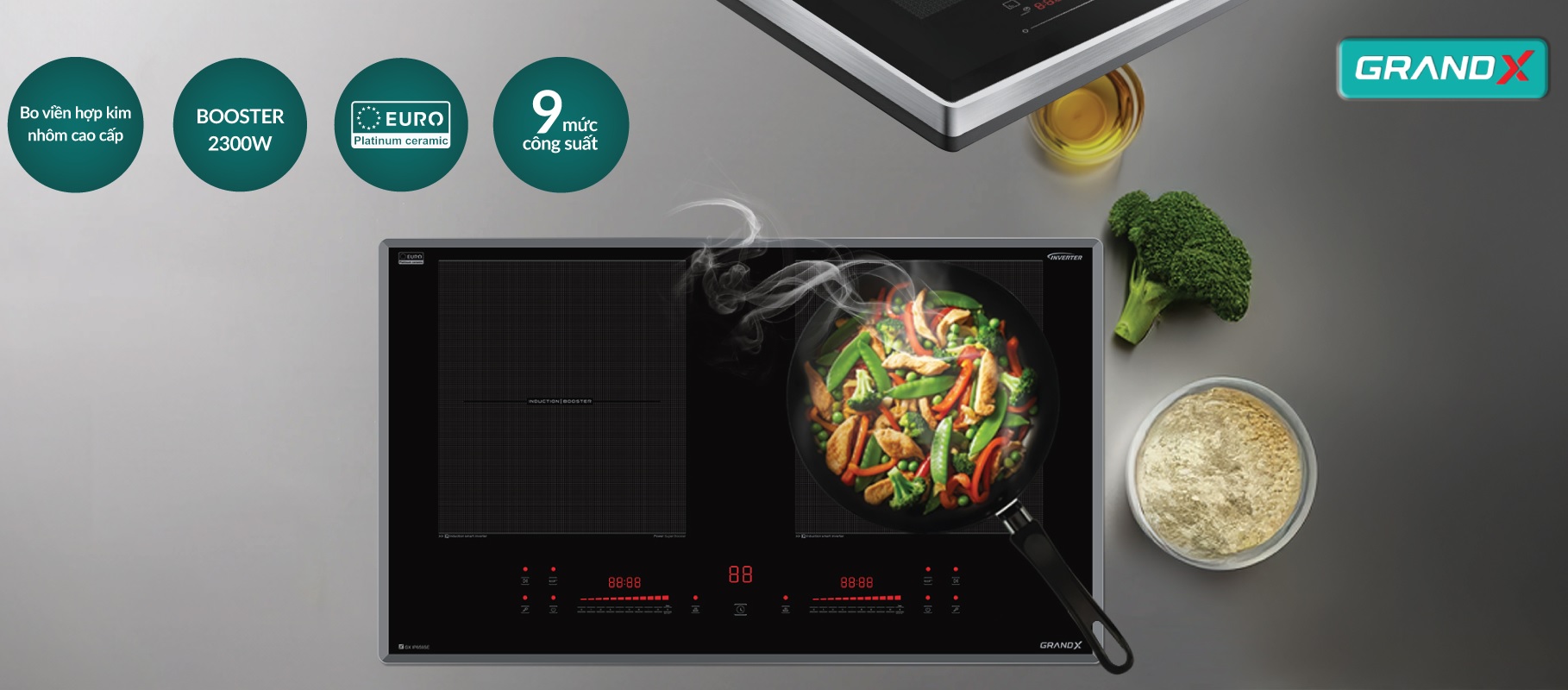 Bếp từ 2 l&ograve; Grand X GX IP659SE