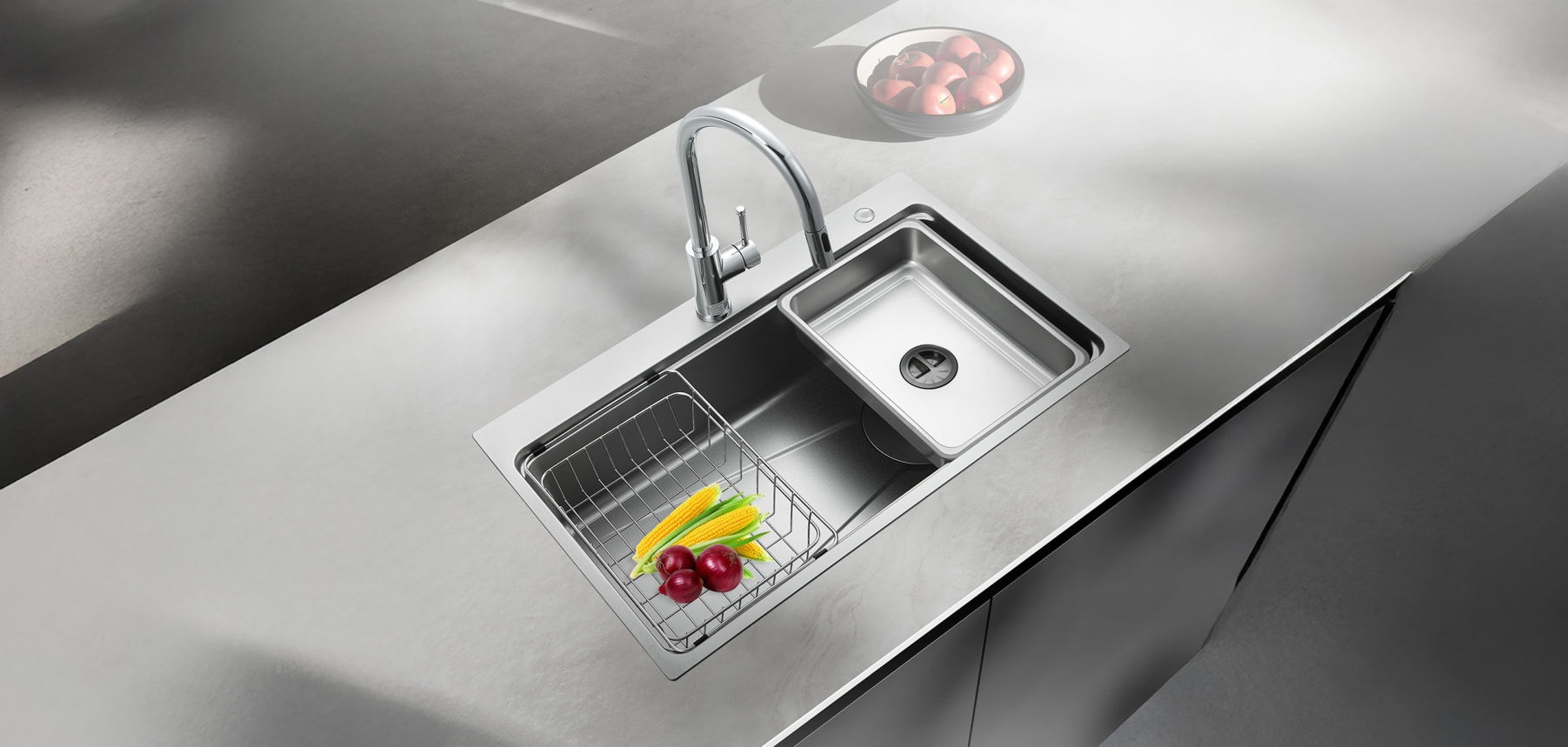 Chậu rửa b&aacute;t 1 hộc Grand X GX7650SV Volcano