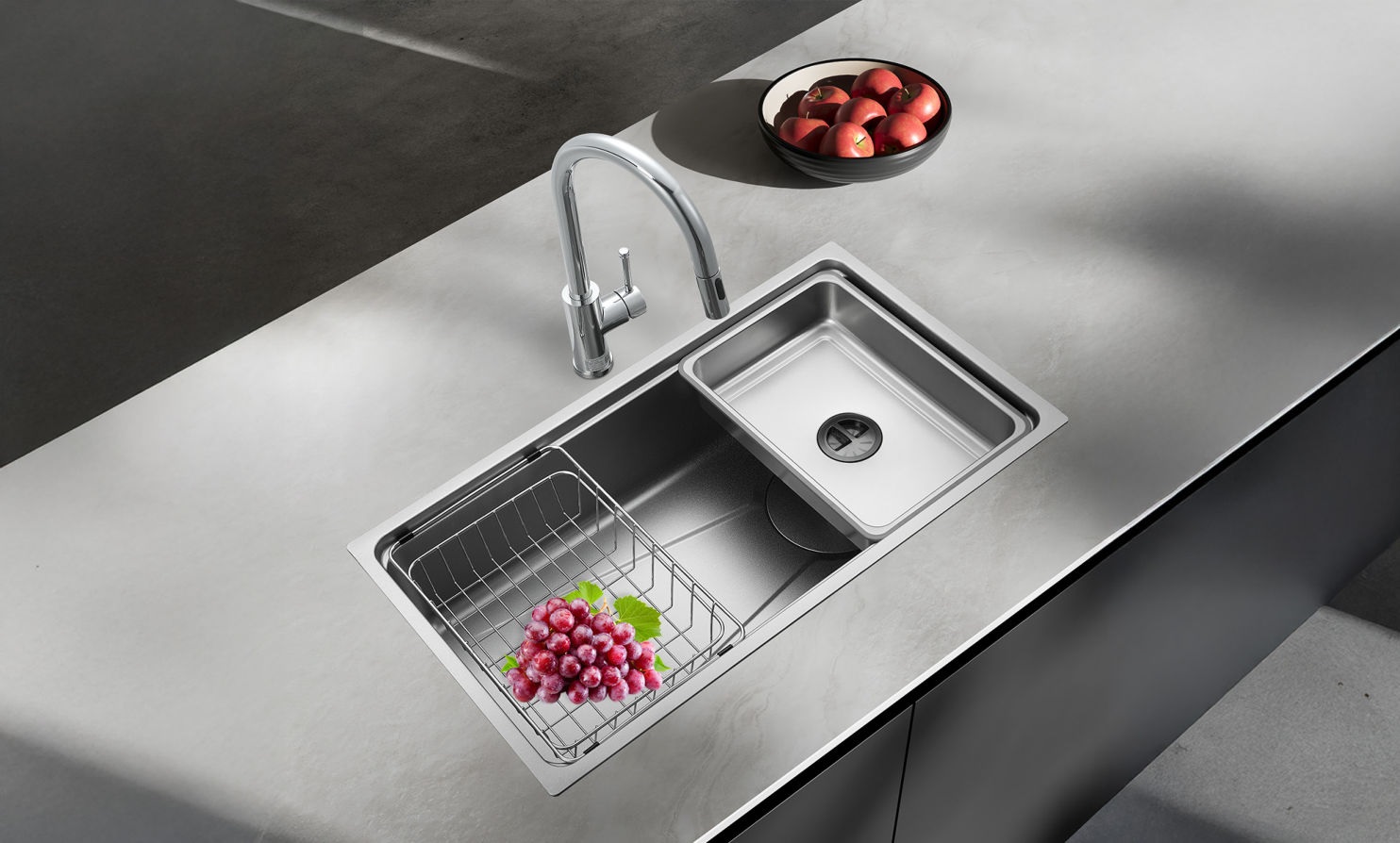 Chậu rửa b&aacute;t 1 hộc Grand X GX8045LV Volcano