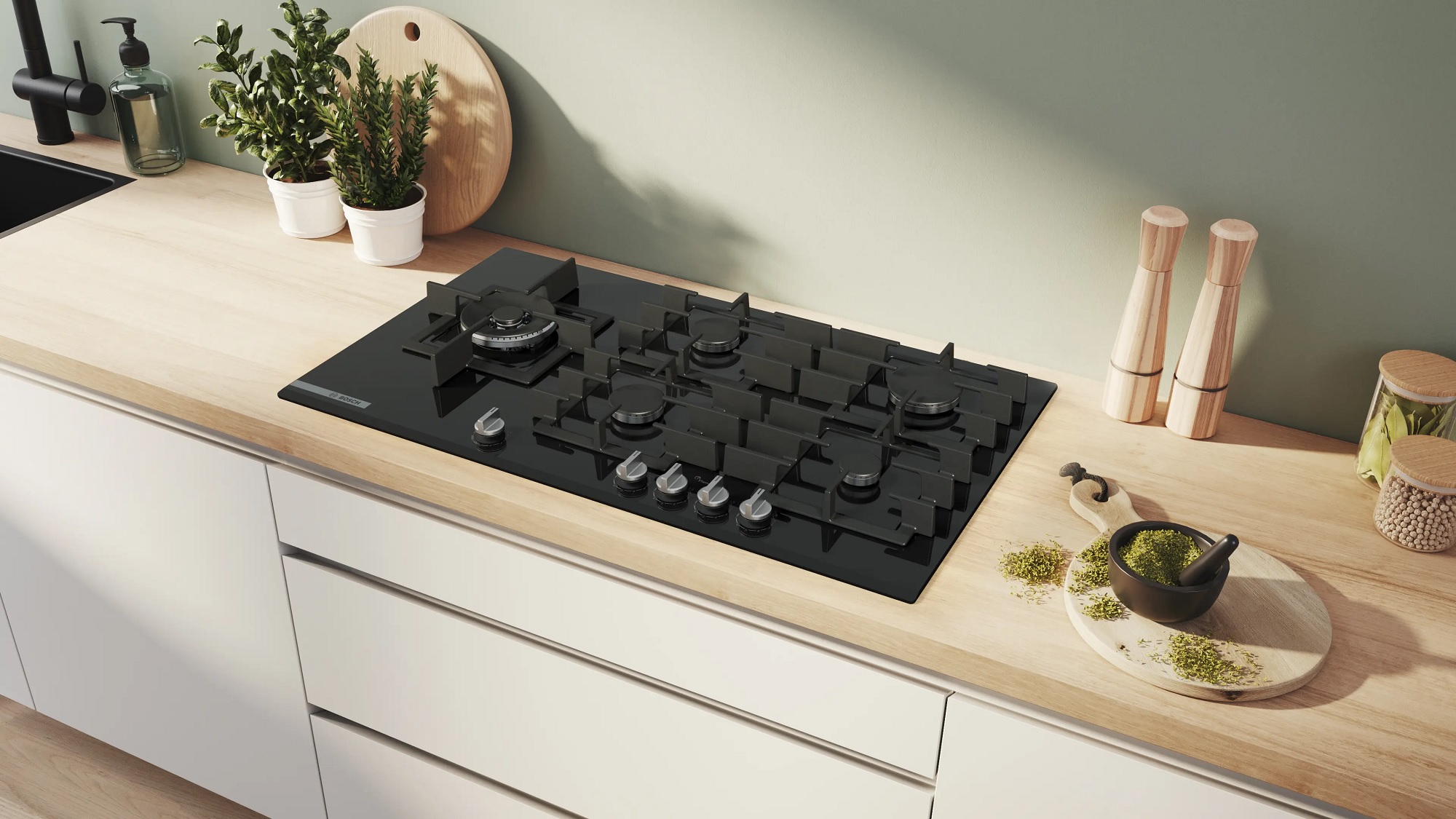 Bếp gas &acirc;m 5 l&ograve; Bosch PRS9A6H40 Seri 8