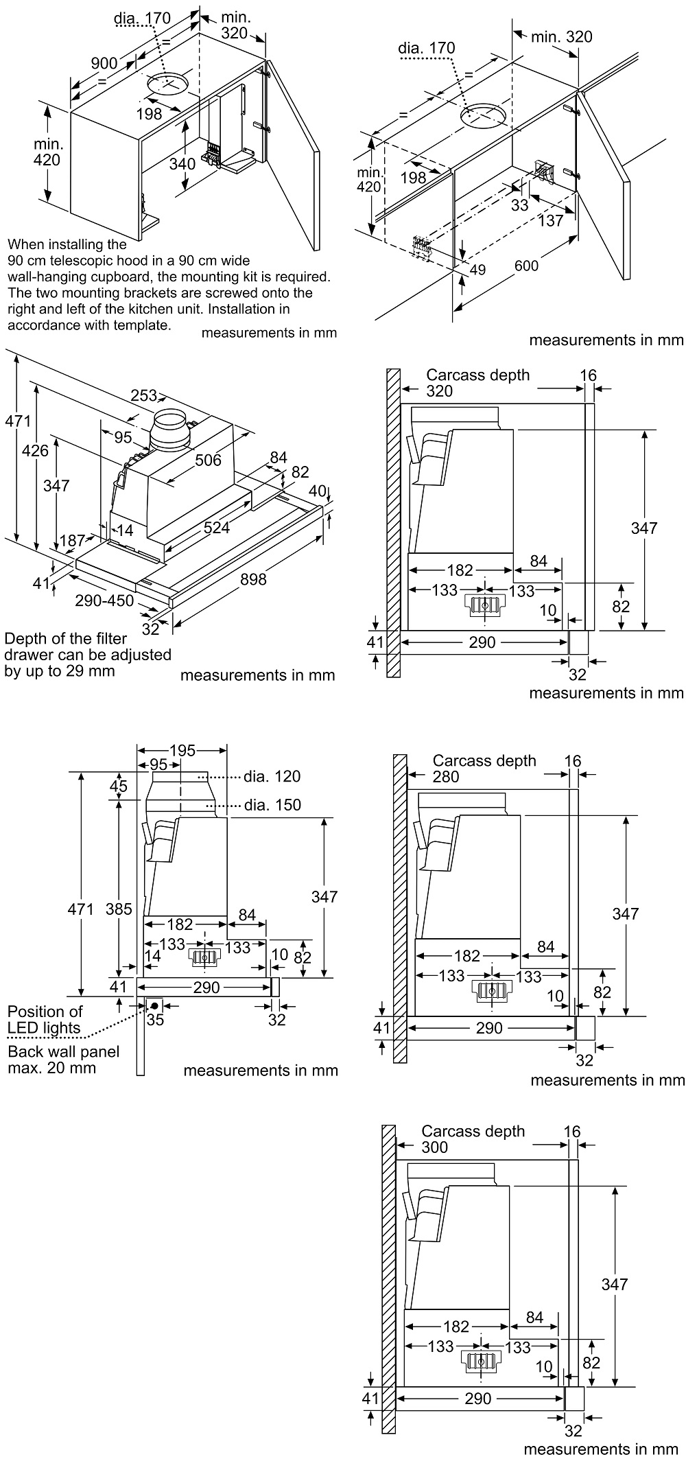 M&aacute;y h&uacute;t m&ugrave;i &acirc;m tủ 90cm Bosch DFS097K51 Serie 8