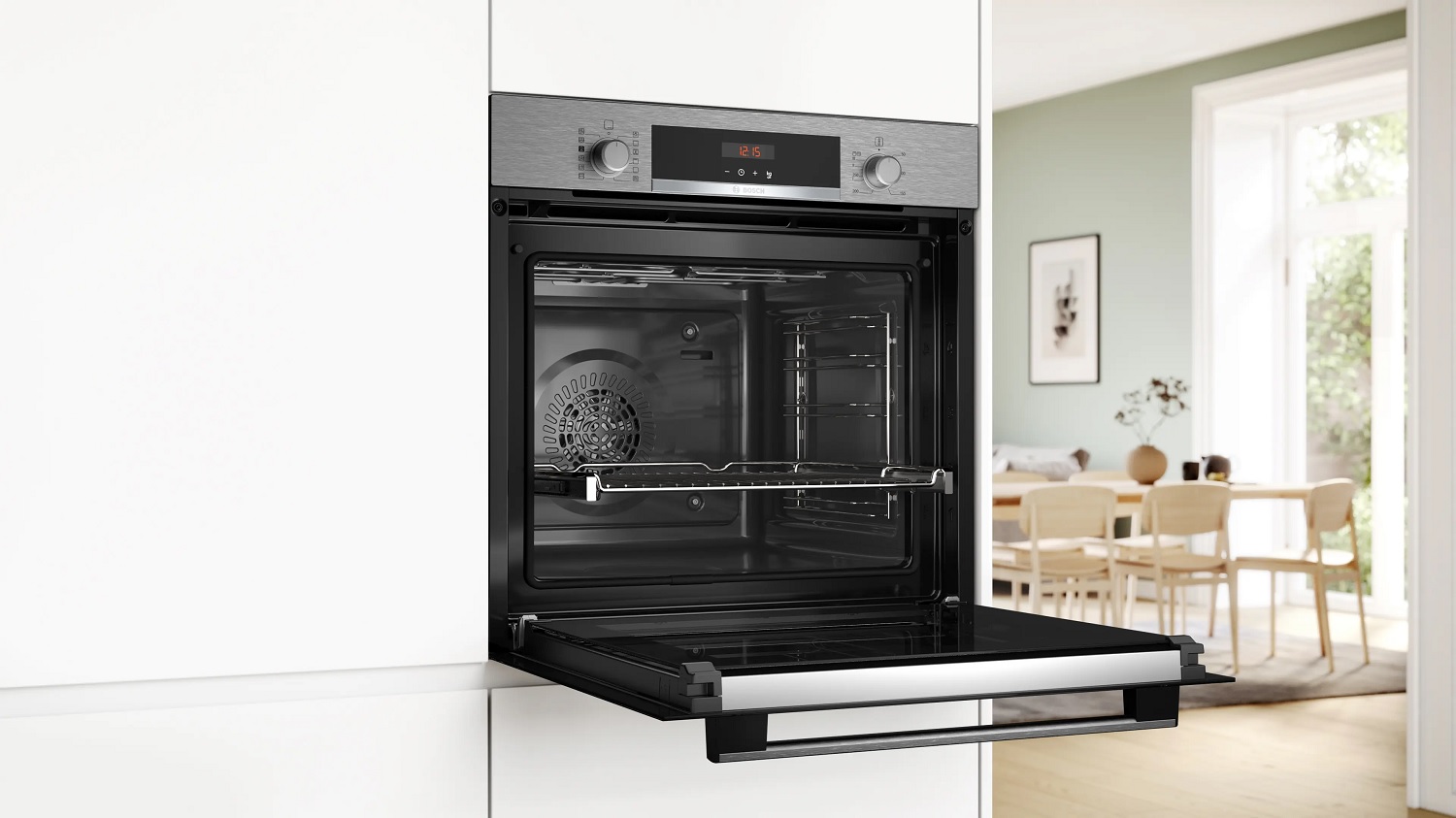 L&ograve; nướng kết hợp l&ograve; hấp BOSCH HQA574ES3 Seri 4