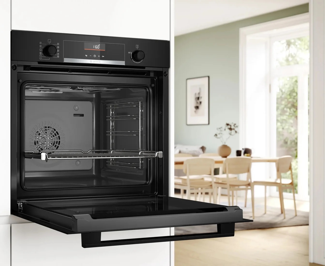 L&ograve; nướng &acirc;m tủ ki&ecirc;m nồi chi&ecirc;n kh&ocirc;ng dầu Bosch HBG536EB4 Serie 6