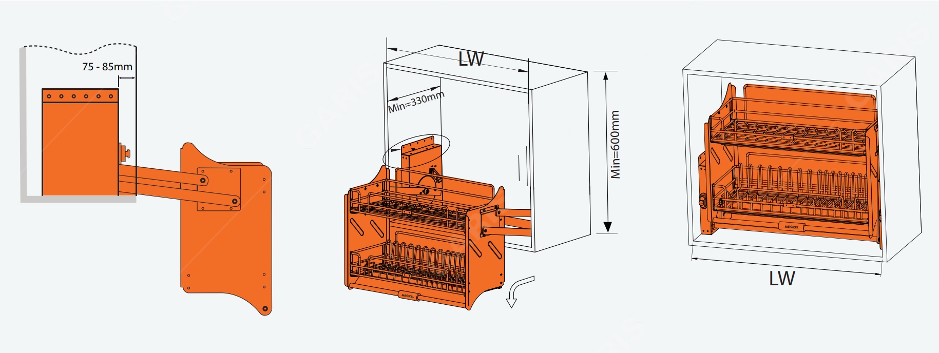 Gi&aacute; b&aacute;t đĩa n&acirc;ng hạ di động GARIS inox 304 nan Oval GLV67 GLV68 GLV69