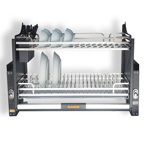 Giá bát đĩa nâng hạ di động GARIS GLSE66 GLSE67 GLSE68 GLSE69 Inox 304 xước mờ