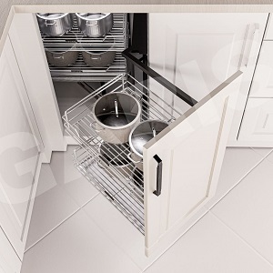 Kệ góc liên hoàn Inox SUS304 nan Oval GARIS GCV245