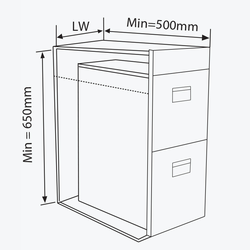 Thùng gạo mặt kính 2 khoang viền nhôm GARIS MRM730 MRB730 MRW730