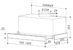 M&aacute;y h&uacute;t m&ugrave;i &acirc;m tủ 70cm Eurogold EHM1170