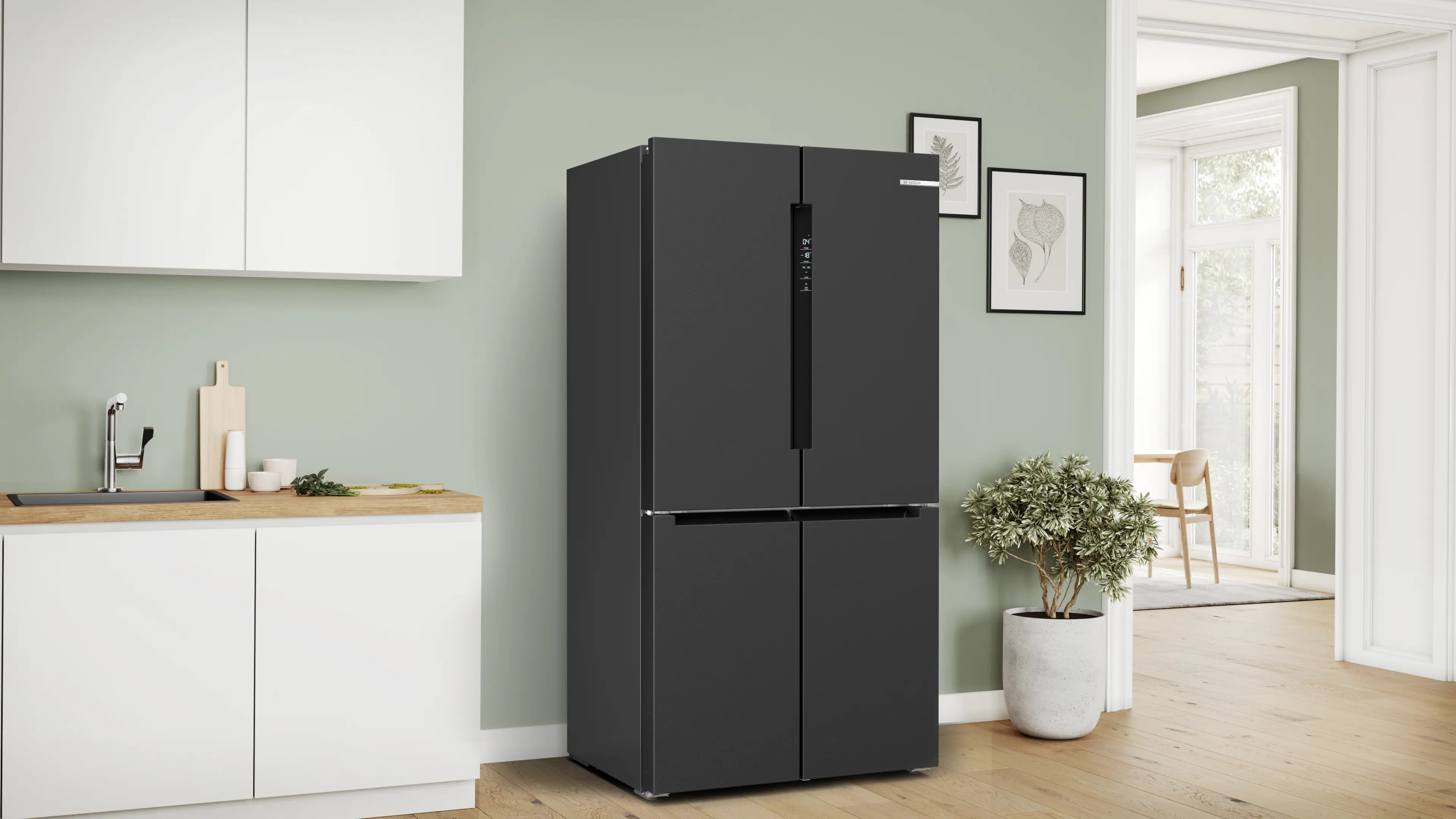 Tủ lạnh 4 cửa kiểu Ph&aacute;p Bosch KFN96AXEA Series 4