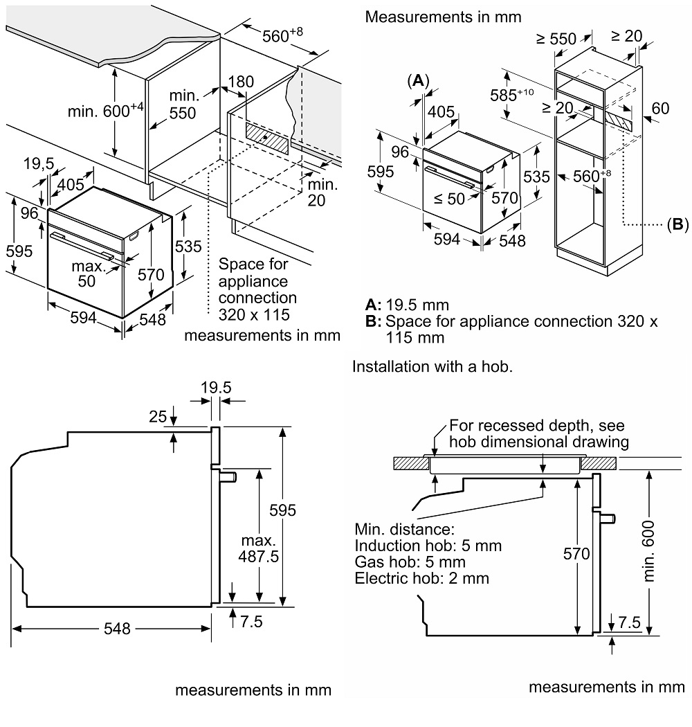 Lò nướng âm tủ Bosch HBA514BS3 Series 4