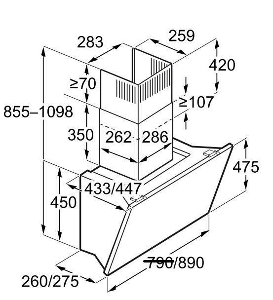 M&aacute;y h&uacute;t m&ugrave;i k&iacute;nh v&aacute;t 90cm Bosch DWK91LT60 Series 8