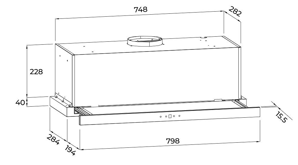 Máy hút mùi âm tủ 80cm Malloca MH800TC