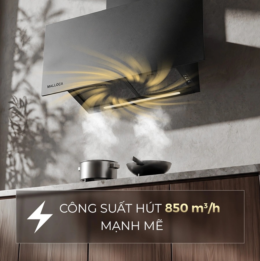 Máy hút mùi áp tường dạng chữ T 90cm Malloca Vertical MH900VTC