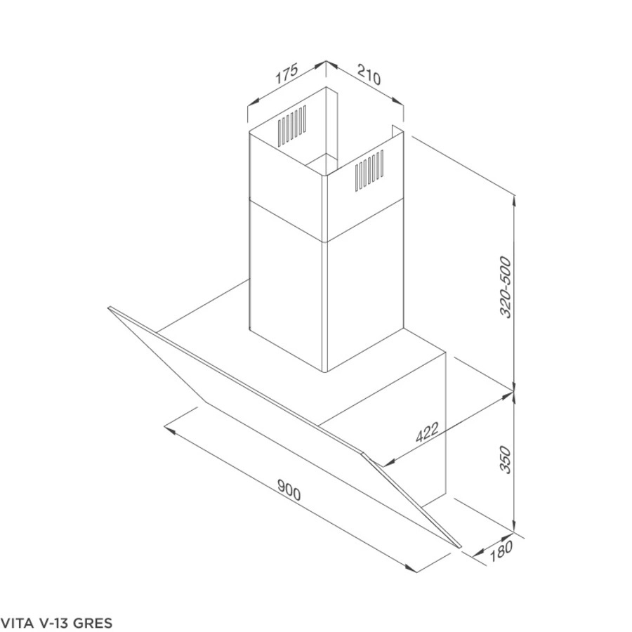 Máy hút mùi áp tường dạng nghiêng 90cm Malloca VITA V13GRES