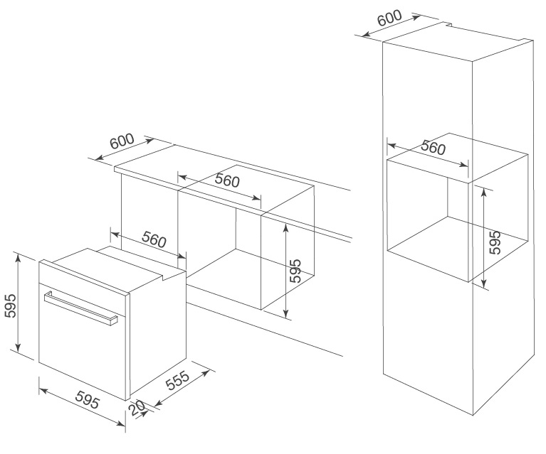 Lò nướng âm tủ 60cm bù ẩm thủy phân dung tích 75L Malloca MSOB75TFT