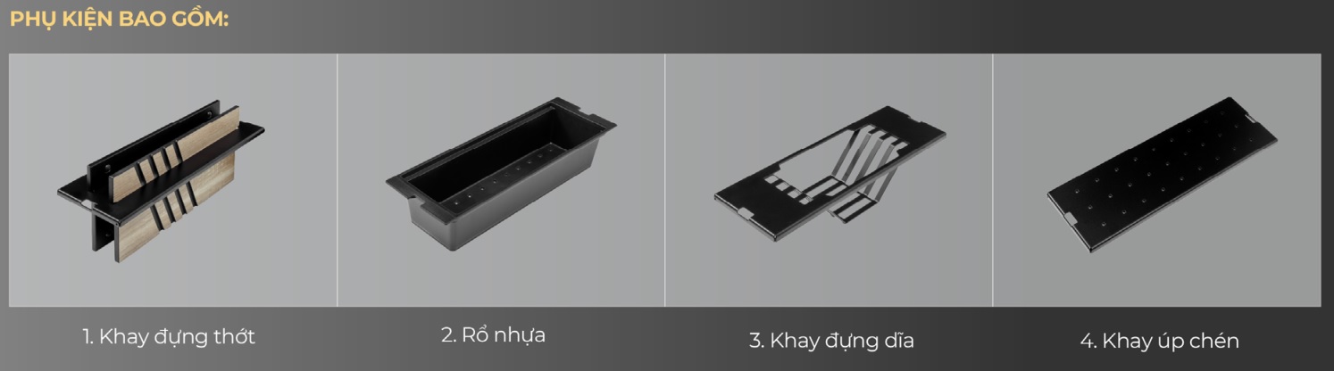 Chậu rửa ch&eacute;n đ&aacute; granite 1 hố k&iacute;ch thước 86cm Malloca MYSTK86SK86L