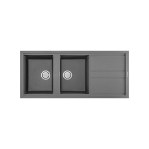 Chậu rửa chén đá Granite 2 hố kích thước 116cm Malloca Titanium K50073