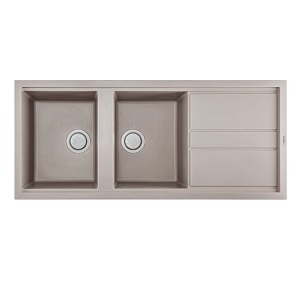 Chậu rửa chén đá granite 2 hố kích thước 116cm Malloca Tortora K50043