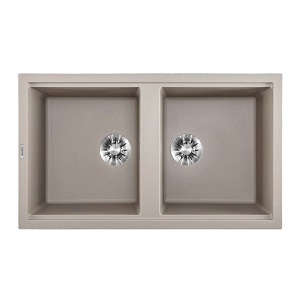 Chậu rửa chén đá granite 2 hố kích thước 86cm Malloca Champagne K45095