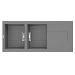 Chậu rửa chén đá granite 2 hố kích thước 116cm Malloca SMART K500