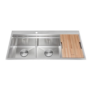 Chậu rửa chén 2 hố inox 304 kích thước 116cm Malloca Slide MS1162R