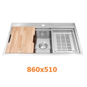Chậu rửa chén 1 hố inox 304 kích thước 86cm Malloca Slide MS861