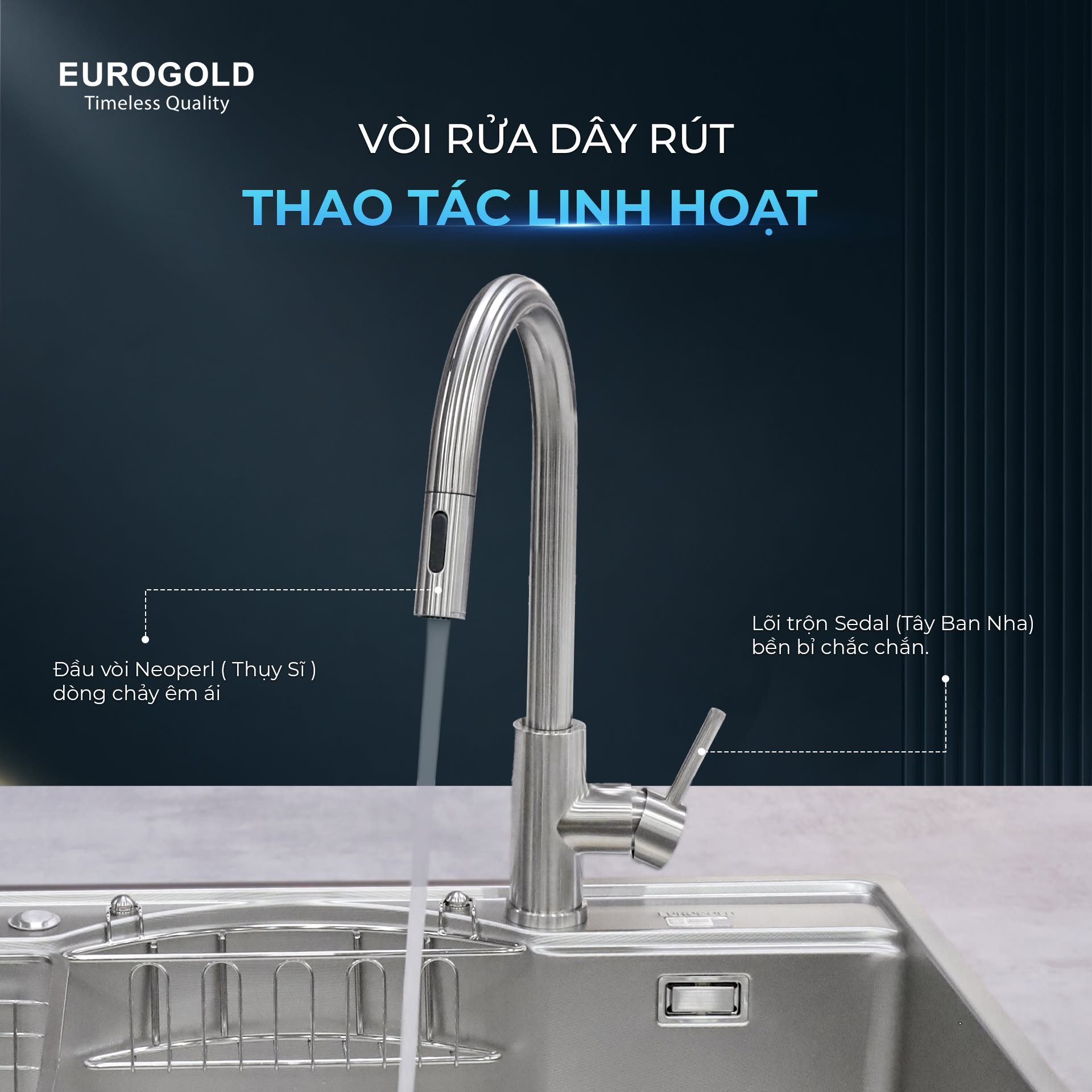 Vòi rút nóng lạnh EUROGOLD EVF112MR