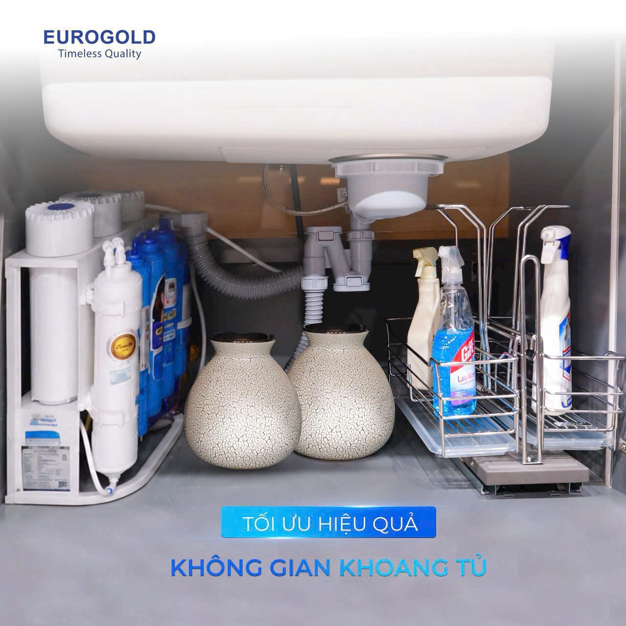 Chậu rửa bát 1 hộc inox SUS304 EUROGOLD EUD17845JB