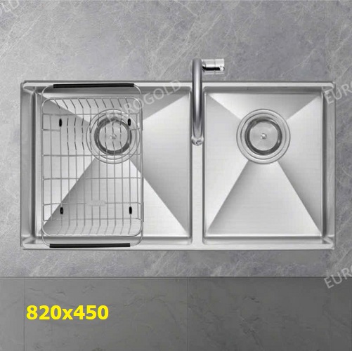 Chậu rửa bát 2 hộc inox SUS304 EUROGOLD EUC28245LB