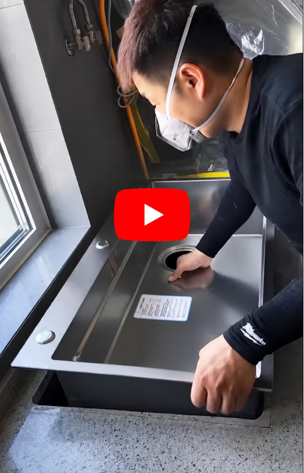 Video hướng dẫn thi công chậu rửa bán âm - Flush mount sink