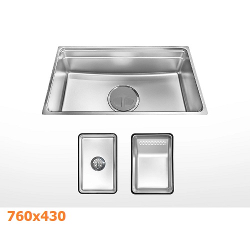 Chậu rửa chén 1 hố inox 304 kích thước 76cm Malloca LINEN MS7643SS